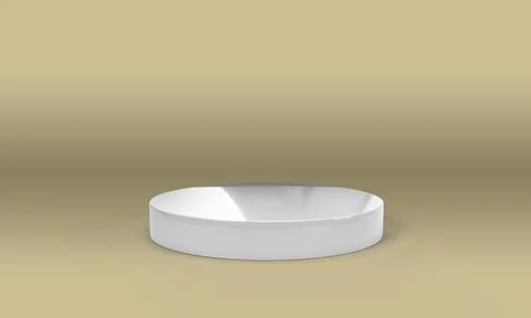 3D rendering of empty space for product display. round pedestal, yellow-gold Stock Illustration