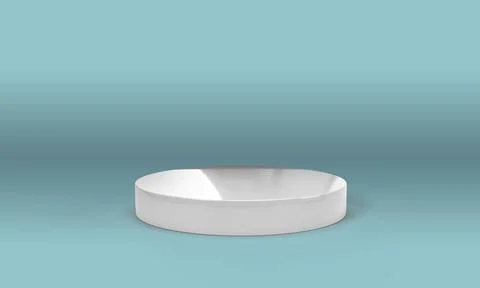 3D rendering of empty space for product display. round pedestal, azure Stock Illustration