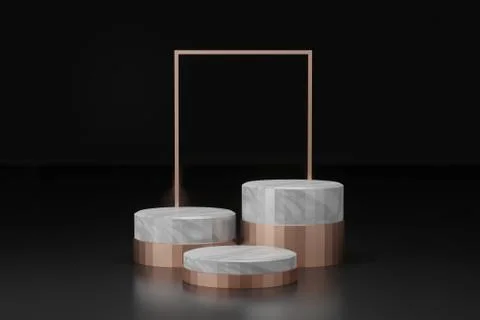 3d rendering empty template podium mockup for product placement Stock Illustration