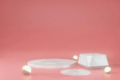 3d rendering empty template podium mockup for product placement Stock Illustration