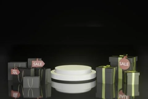 3d rendering empty template podium mockup Stock Illustration