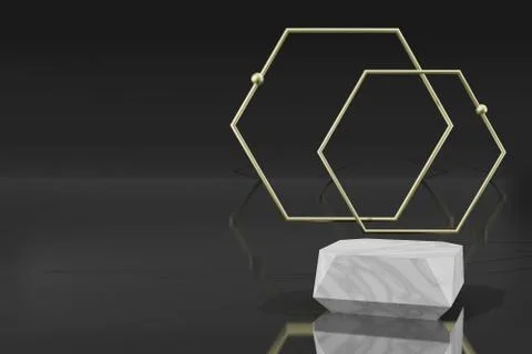 3d rendering empty template podium mockup Stock Illustration