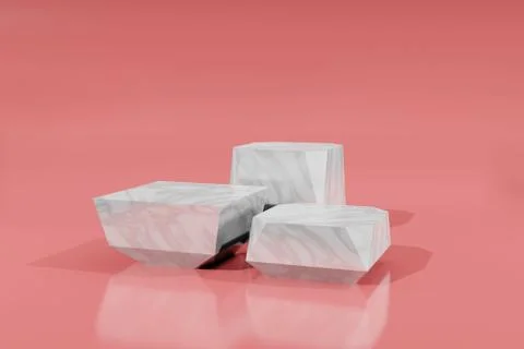 3d rendering empty template podium mockup for product placement Stock Illustration