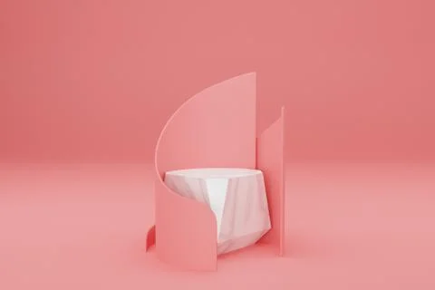 3d rendering empty template podium mockup for product placement Stock Illustration