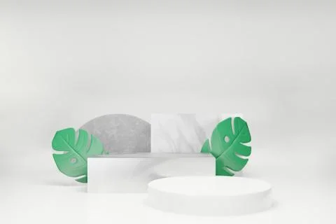 3d rendering empty template podium mockup for product placement Stock Illustration