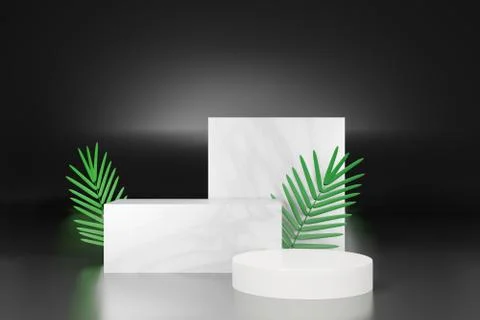 3d rendering empty template podium mockup for product placement Stock Illustration