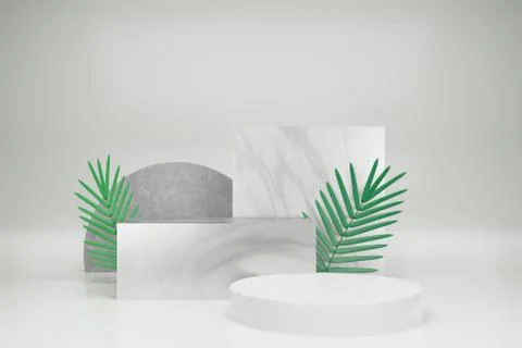3d rendering empty template podium mockup for product placement Stock Illustration