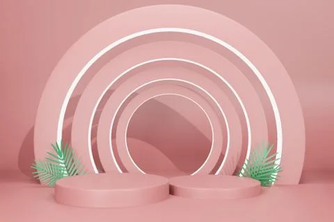 3d rendering empty template podium mockup for product placement Stock Illustration