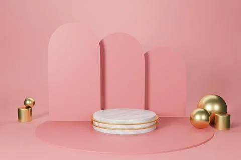 3d rendering empty template podium mockup for product placement Stock Illustration