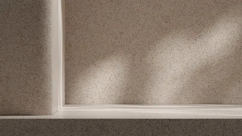3D rendering of an empty wall with marble texture under the sunlight Stock Illustration