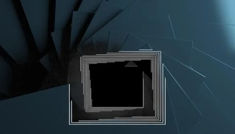 3d rendering of an empty white futuristic way on a dark background Stock Illustration