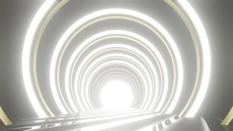 3D rendering of an empty white tunnel corridor. 動画素材 269693662