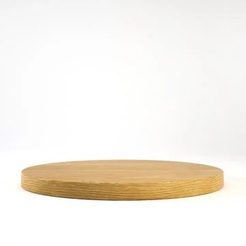 3d rendering empty wooden podium or pedestal display on white background with Stock Illustration