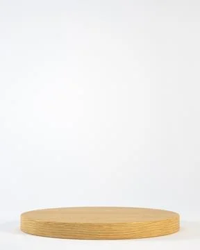 3d rendering empty wooden podium or pedestal display on white background with Illustrazione stock