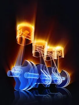 3D rendering of an engine Stock Illustration
