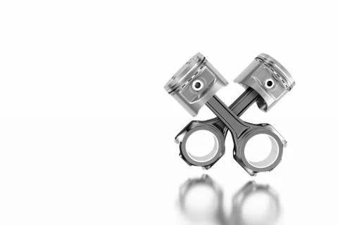 3D rendering. Engine piston with piston rings. Stock Illustration