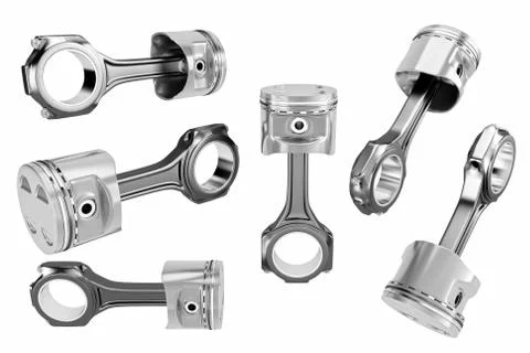 3D rendering. Engine piston with piston rings. Stock Illustration