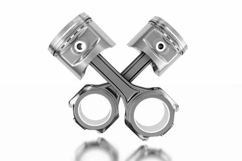 3D rendering. Engine piston with piston rings. Stock Illustration