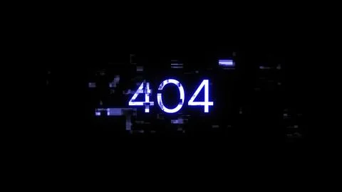 3D rendering error 404 text with screen effects of technological glitches Stock-Illustration