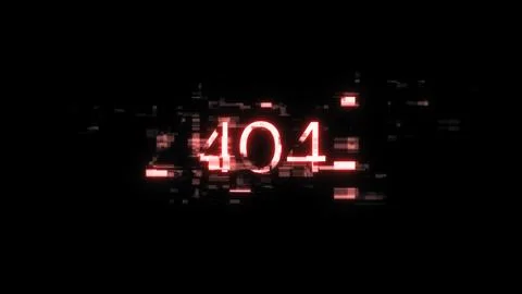 3D rendering error 404 text with screen effects of technological glitches Stock Illustration