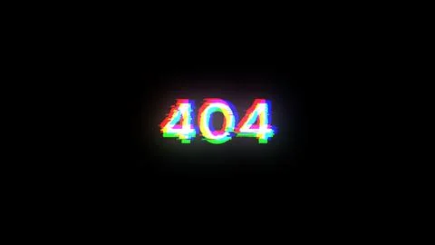 3D rendering error 404 text with screen effects of technological glitches Stock-Illustration