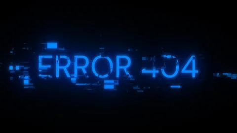 3D rendering error 404 text with screen effects of technological glitches Stock Illustration