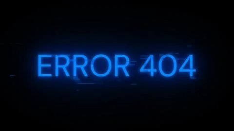 3D rendering error 404 text with screen effects of technological glitches Stock Illustration