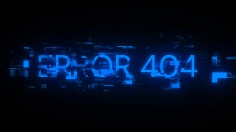 3D rendering error 404 text with screen effects of technological glitches Stock Illustration