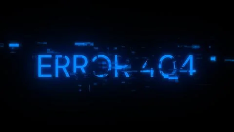 3D rendering error 404 text with screen effects of technological glitches Illustrazione stock