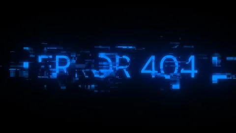 3D rendering error 404 text with screen effects of technological glitches Stock Illustration