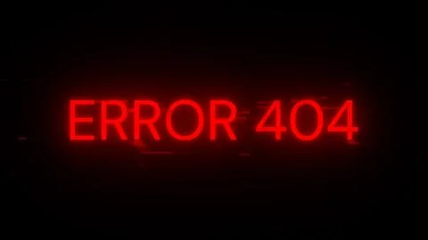 3D rendering error 404 text with screen effects of technological glitches Stock Illustration