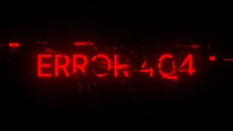 3D rendering error 404 text with screen effects of technological glitches Stock Illustration