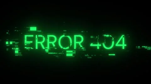 3D rendering error 404 text with screen effects of technological glitches Stock Illustration
