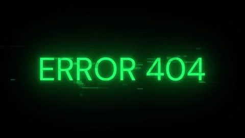 3D rendering error 404 text with screen effects of technological glitches Stock Illustration