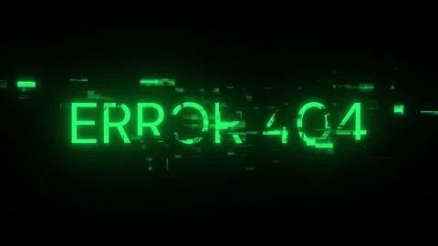 3D rendering error 404 text with screen effects of technological glitches Stock Illustration