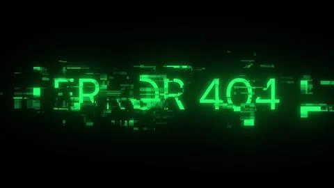 3D rendering error 404 text with screen effects of technological glitches Stock Illustration