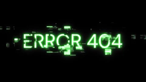 3D rendering error 404 text with screen effects of technological glitches Stock Illustration