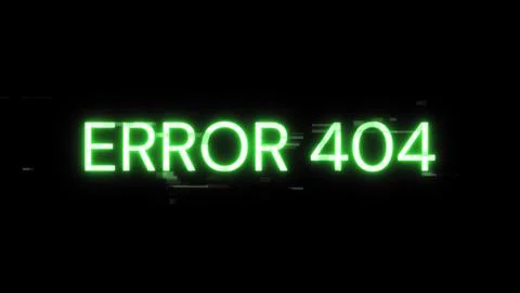 3D rendering error 404 text with screen effects of technological glitches Stock Illustration