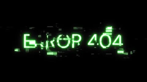 3D rendering error 404 text with screen effects of technological glitches Stock-Illustration