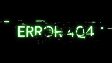 3D rendering error 404 text with screen effects of technological glitches Stock Illustration