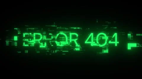3D rendering error 404 text with screen effects of technological glitches Stock Illustration