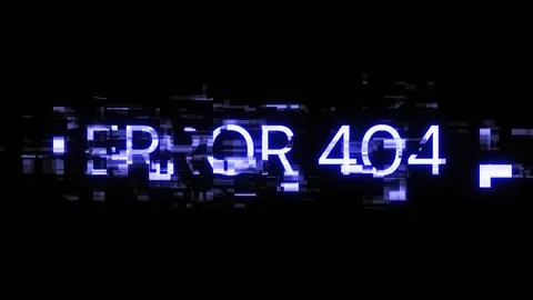 3D rendering error 404 text with screen effects of technological glitches Stock Illustration