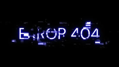 3D rendering error 404 text with screen effects of technological glitches Stock Illustration
