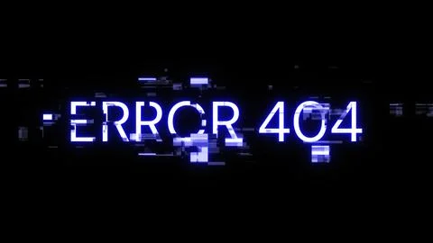 3D rendering error 404 text with screen effects of technological glitches Stock Illustration