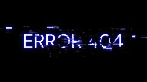 3D rendering error 404 text with screen effects of technological glitches Stock Illustration