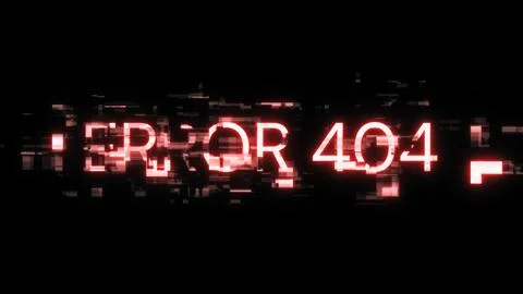 3D rendering error 404 text with screen effects of technological glitches Stock Illustration