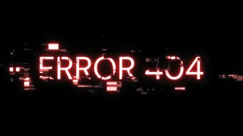 3D rendering error 404 text with screen effects of technological glitches 스톡 일러스트