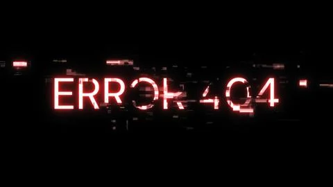 3D rendering error 404 text with screen effects of technological glitches Stock Illustration