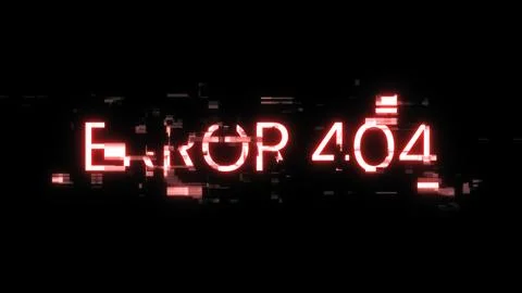 3D rendering error 404 text with screen effects of technological glitches 스톡 일러스트