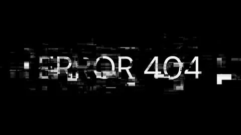 3D rendering error 404 text with screen effects of technological glitches Stock Illustration